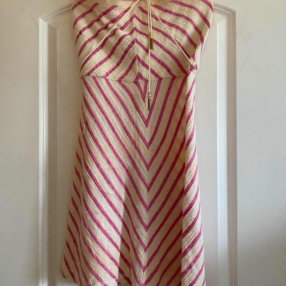 Juicy Couture strapless striped summer dress.